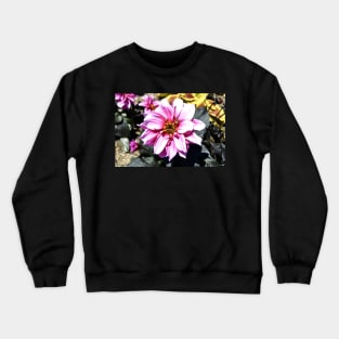 Honey bees & flower / Swiss Artwork Photography Crewneck Sweatshirt